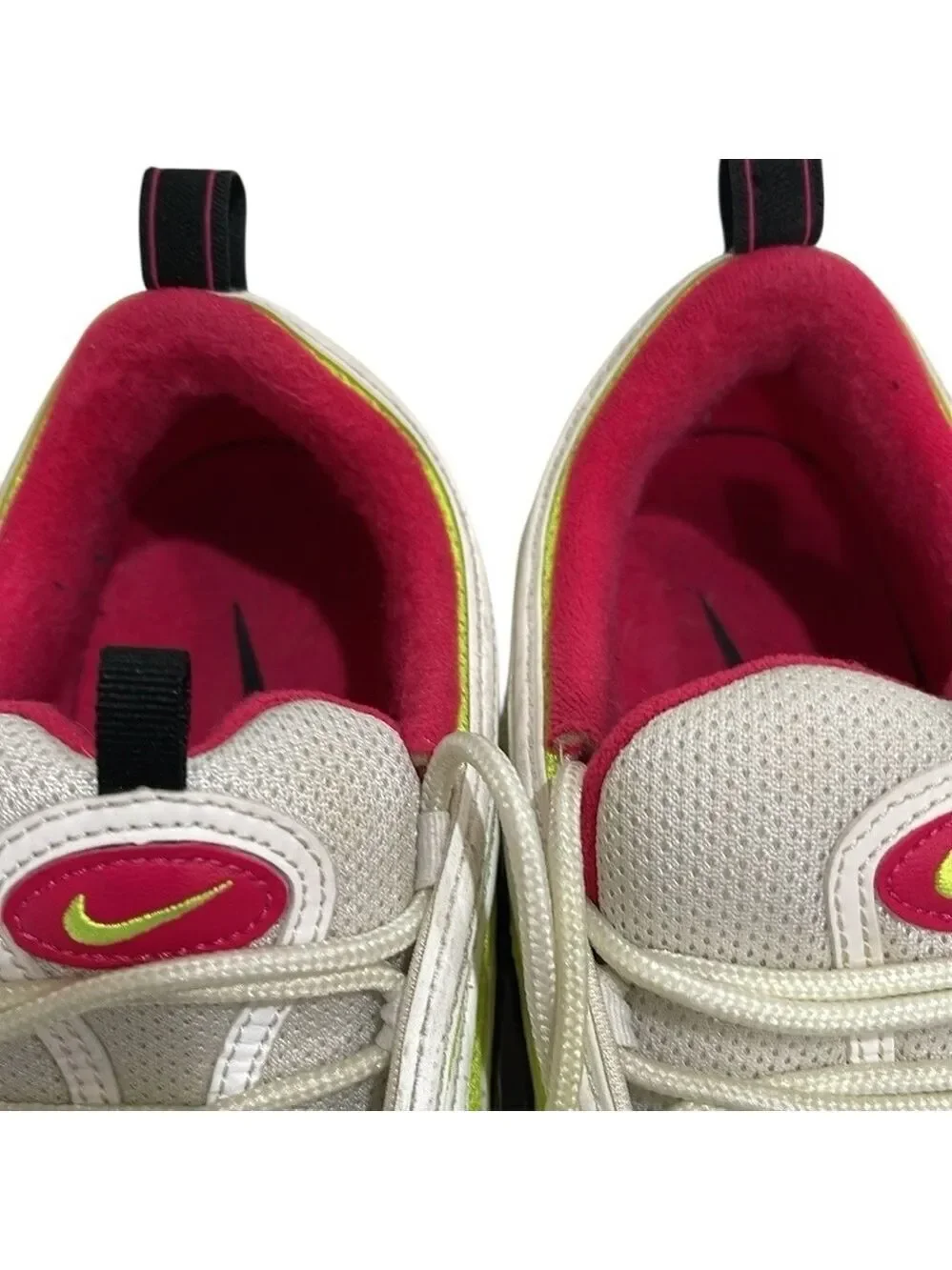 Nike Air Max 97 Men White/Volt/Pink Running Sneaker Shoes Size US 11
